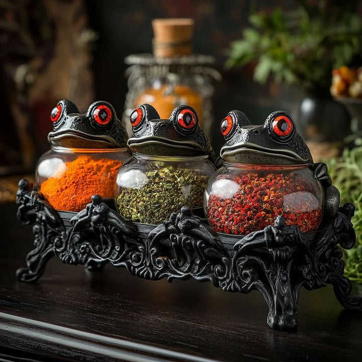 Ręcznie robione słoiki na przyprawy Witchy Frog Apothecary