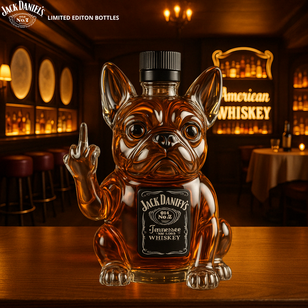 Zabawna butelka whisky w kształcie psa