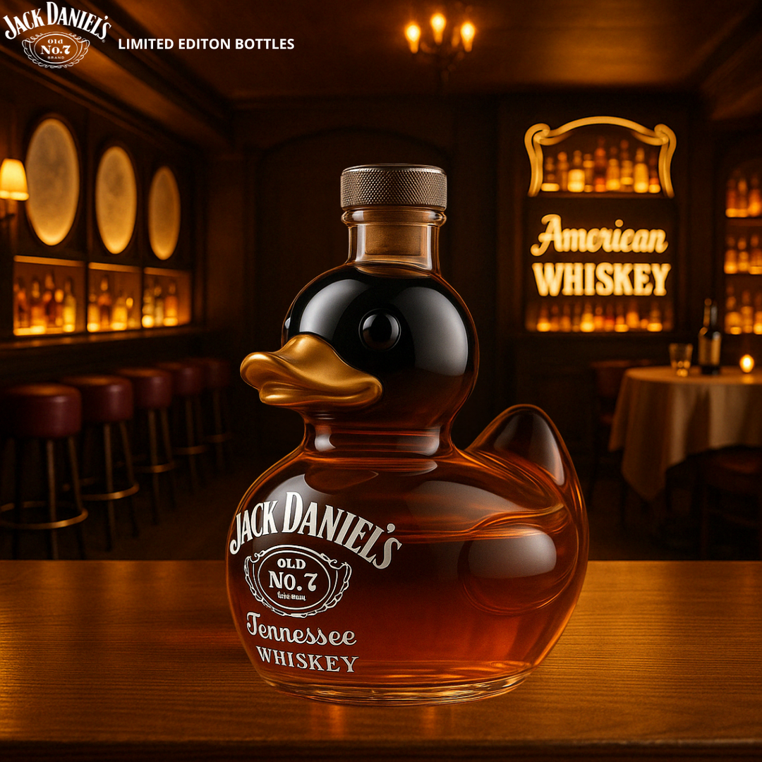 Butelka whisky w kształcie kaczki