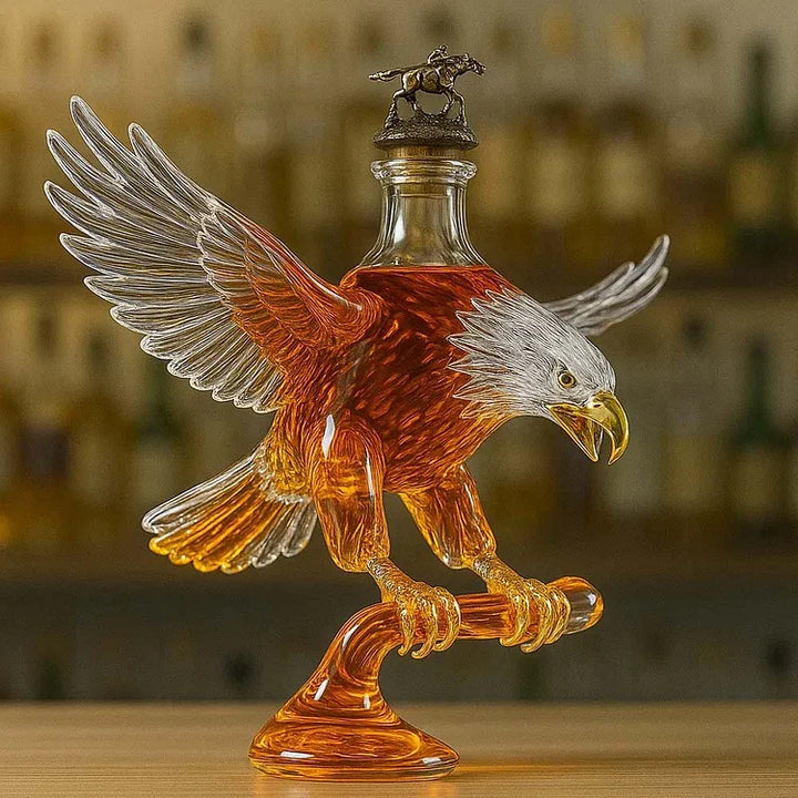 Szklana butelka na whisky w kształcie orła bielika