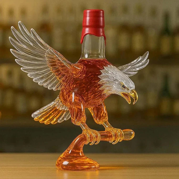 Szklana butelka na whisky w kształcie orła bielika