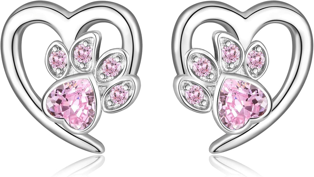 Kolczyki z odciskami łapek i sercem – biżuteria dla miłośników zwierząt