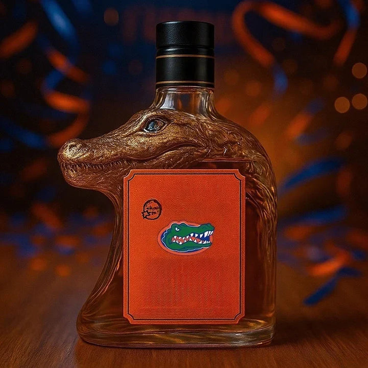 Karafka do whisky w kształcie krokodyla
