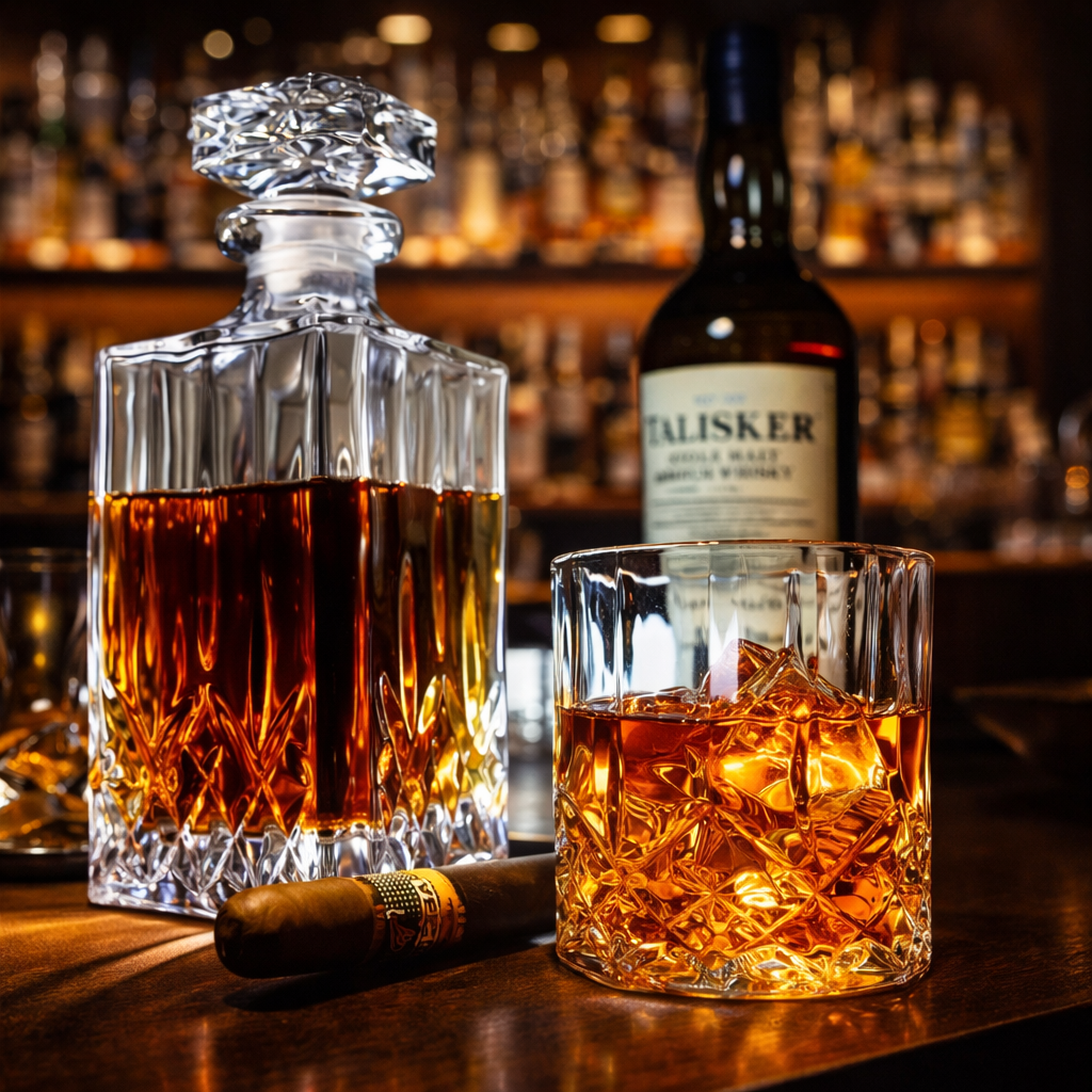 Butelka whisky - Zestaw butelki i szklanek