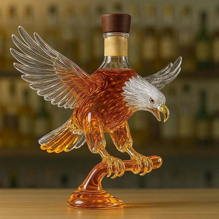 Szklana butelka na whisky w kształcie orła bielika