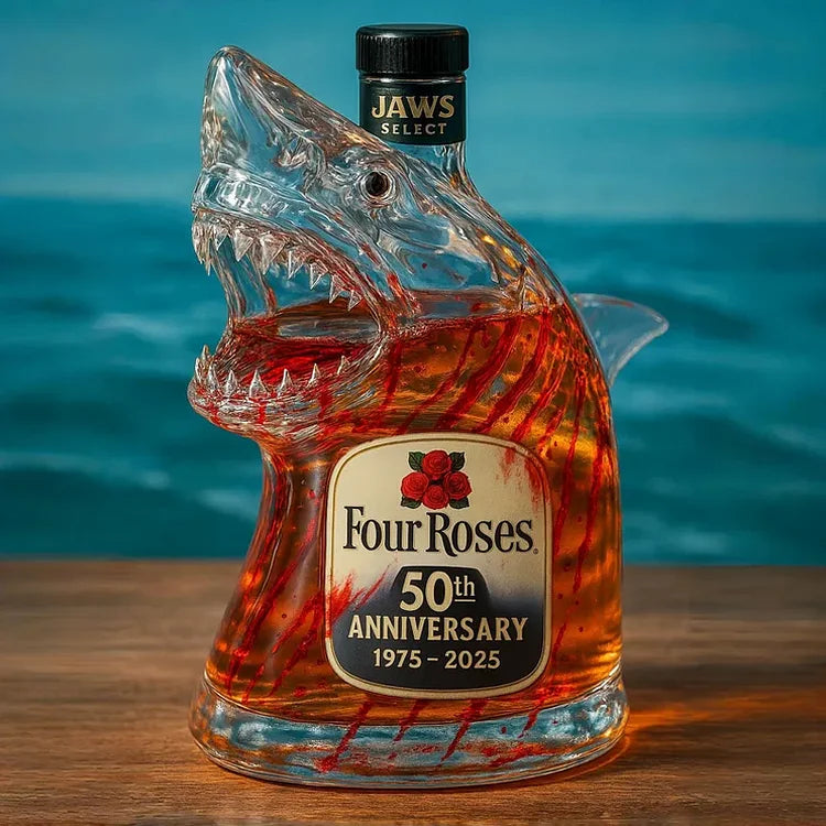 Limitowana edycja butelki whisky Shark Jaws Anniversary