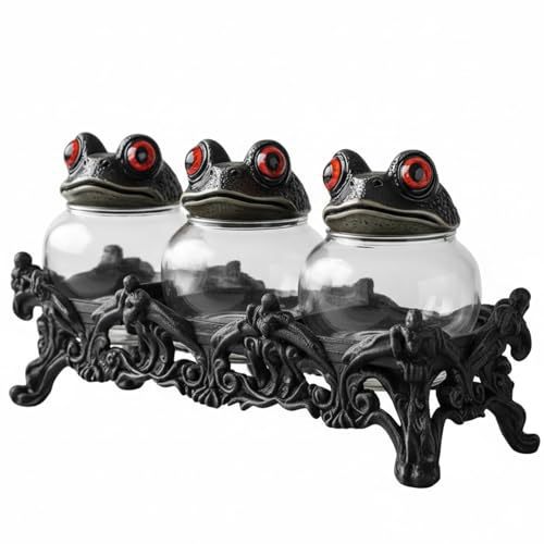 Ręcznie robione słoiki na przyprawy Witchy Frog Apothecary