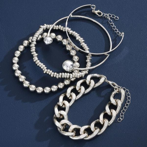 Zestaw 5 Masywnych Bransoletek do Układania