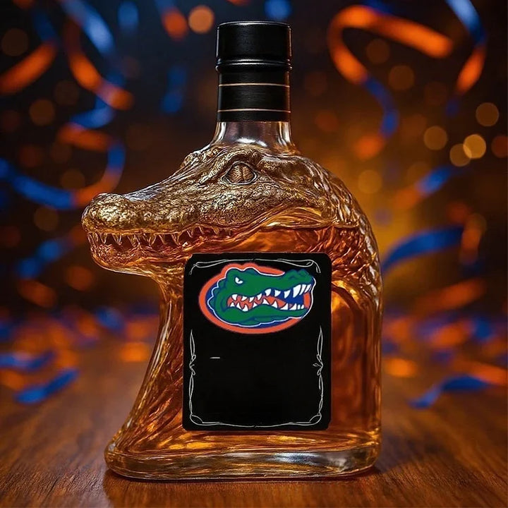 Karafka do whisky w kształcie krokodyla
