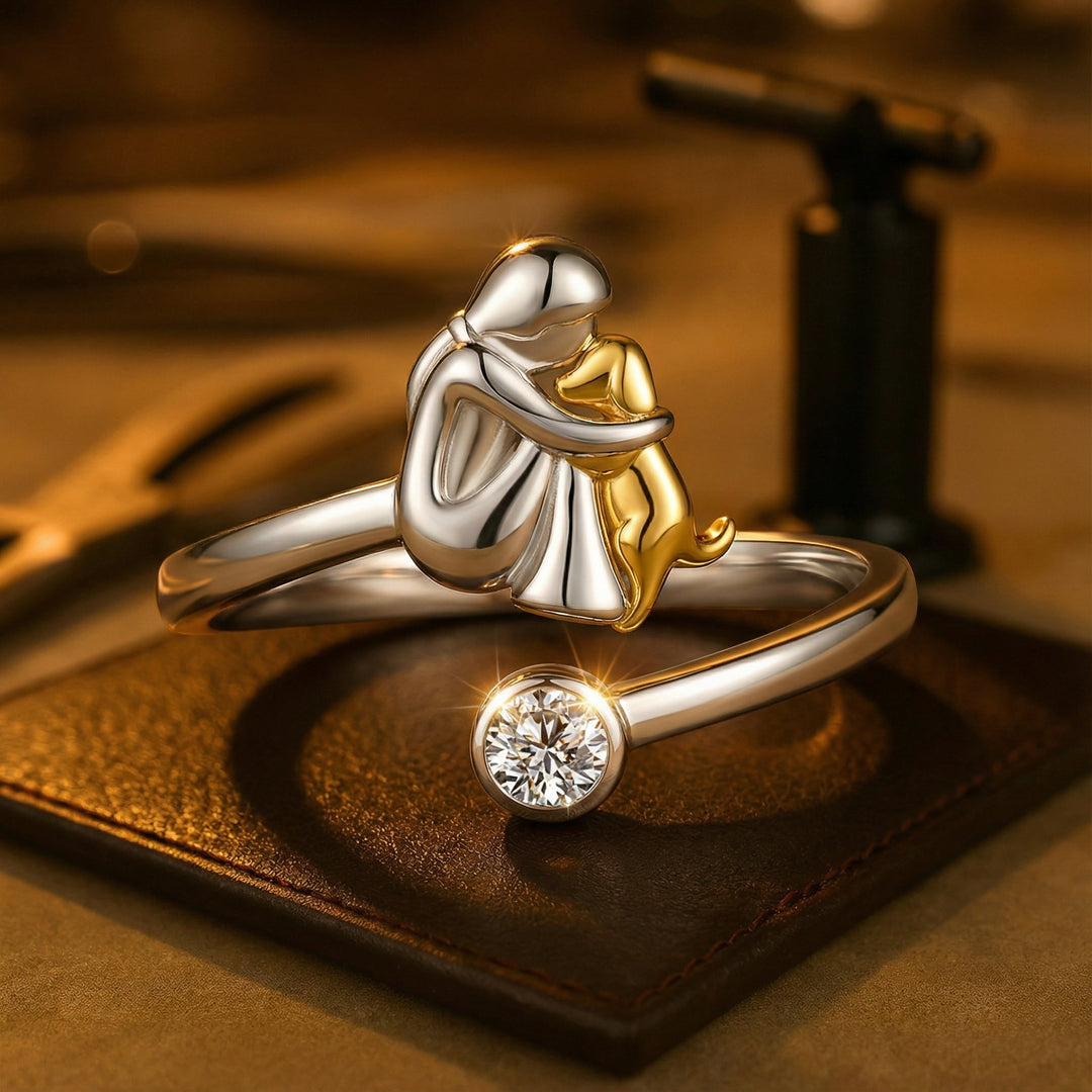 Marie Moda | Pierścionek z objęciem dla psów